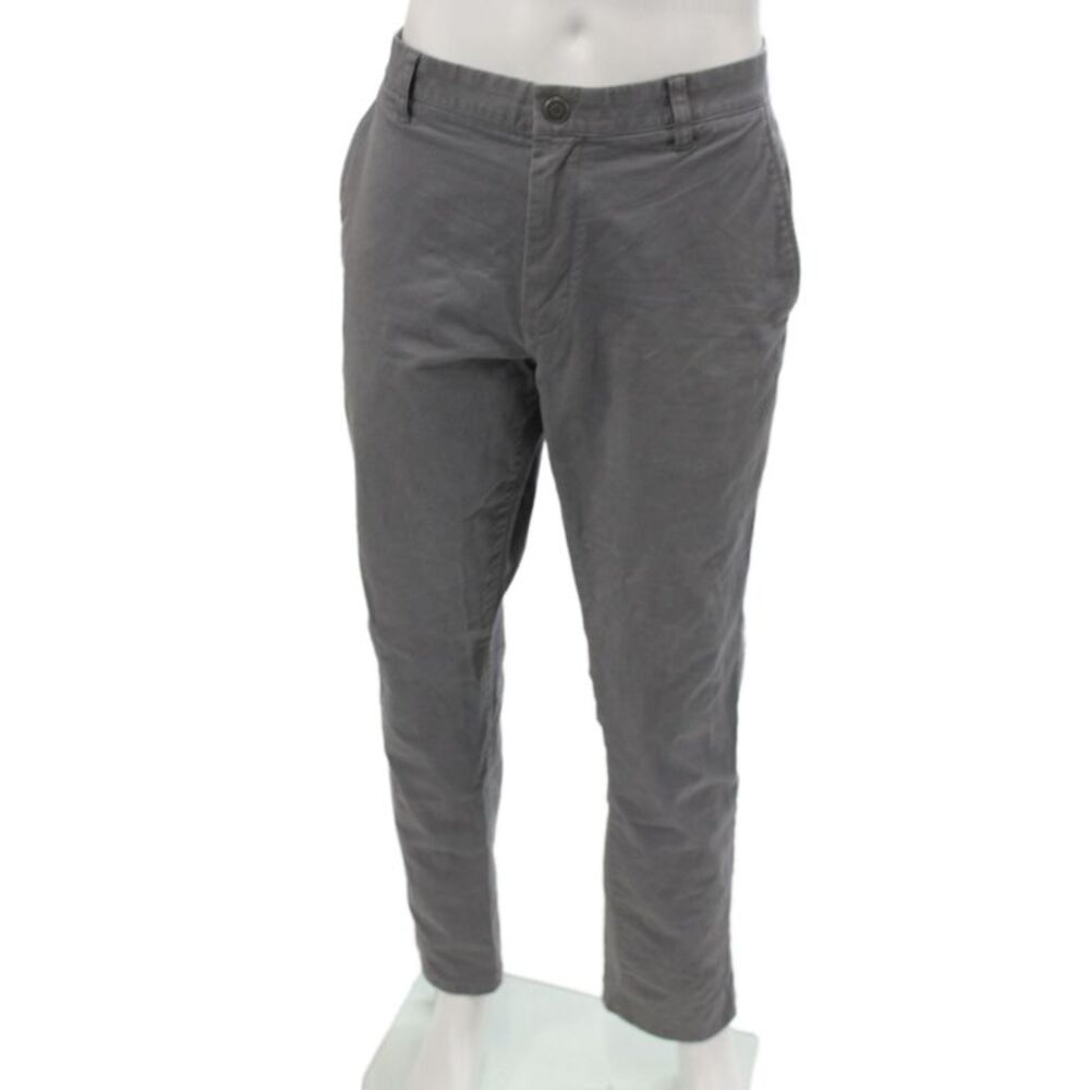 Bonobos Mens Chinos Gray Button 98% Cotton Stretch Size 36